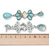 Alloy Synthetic Turquoise Dangle Stud Earrings EJEW-U053-05AS-5