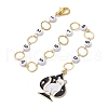 5Pcs Cat & Playing Card Alloy Enamel Knitting Row Counter Chains & Locking Stitch Markers Kits HJEW-JM01339-3