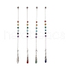 Mixed Natural Gemstone Pointed Dowsing Pendulums PALLOY-JF01986-1