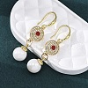 Brass Micro Pave Clear Cubic Zirconia Dangle Earrings EJEW-F362-10G-2