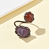 Natural Amethyst & Gemstone Rings RJEW-B122-04R-4
