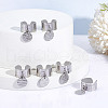 6Pcs 304 Stainless Steel Open Cuff Finger Rings RJEW-UN00009-4