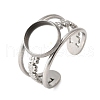 304 Stainless Steel Cuff Ring Components STAS-V012-01A-P-1