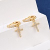 S925 Sterling Silver Micro Pave Clear Cubic Zirconia Hoop Earrings for Women EJEW-G427-01G-02-3