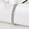 Brass Micro Pave Cubic Zirconia Hinged Bangles for Women BJEW-D313-02P-4