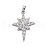 Brass Micro Pave Cubic Zirconia Pendants KK-V009-27G-1