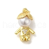 Rack Plating Brass Micro Pave CLear Cubic Zirconia Pendants KK-C053-02B-G-1