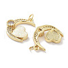 Brass Micro Pave Clear Cubic Zirconia Pendants KK-L213-047G-2