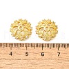 Flower Brass Clear Cubic Zirconia Bead Caps KK-V008-04G-3