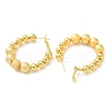 Rack Plating Brass Round Beaded Hoop Earrings EJEW-Z019-02C-G-2