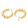 Rack Plating Brass Round Beaded Hoop Earrings EJEW-Z019-02C-G-2