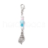 Ocean Theme Alloy Charm & Glass Beads Pendant Decorations HJEW-JM03157-04-2