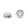 Rack Plating Rondelle Brass Grade A Crystal Rhinestone Spacer Beads RB-D300-S-3