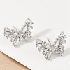 Butterfly Brass Micro Pave Cubic Zirconia Stud Earrings EJEW-M082-17P-01-5
