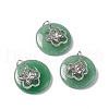 Natural Green Aventurine Pendants G-P484-01P-25-1