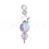 6Pcs 6 Colors Glass Round Bicone & Brass Star Beaded Connector Charms PALLOY-JF03458-02-3