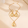 Teardrop with Oval Alloy Pendant Necklaces & Stud Dangle Earrings Sets FS-WGB7D8C-01-1