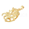Flower Brass Pendant Cabochon Settings KK-S521-05G-2
