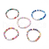 Polymer Clay Heishi Beads Stretch Bracelets BJEW-JB05710-1