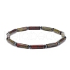 Natural Dragon Blood Column & Synthetic Hematite Stretch Bracelet BJEW-JB08458-02-1