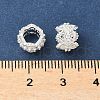 Brass Micro Pave Cubic Zirconia European Beads KK-A254-11S-2