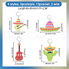 Cinco de Mayo Opaque Printed Acrylic Pendant Locking Stitch Markers HJEW-AB00177-4