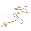 Titanium Steel Initial Letter Rectangle Pendant Necklace for Men Women NJEW-E090-01G-18-2