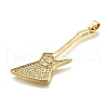 Rack Plating Brass Micro Pave Cubic Zirconia Pendants KK-K401-61B-G-2