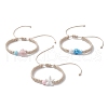 3Pcs Adjustable Handmade Porcelain Beads Braided Bead Bracelets for Women BJEW-JB11970-2