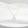 Fashionable Retro Alloy Double Layered Horn Pendant Necklaces for Sweater Decoration FS-WG087D1-06-1