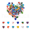 Heart Handmade Millefiori Glass Beads LK-CJ0001-08-1