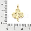 Brass Micro Pave Clear Cubic Zirconia Pendants KK-A221-13G-3