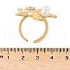 304 Stainless Steel Micro Pave Cubic Zirconia Plastic Pearl Cuff Rings RJEW-D310-02B-G-5
