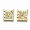Brass Micro Pave Clear Cubic Zirconia Pendant Link ZIRC-S067-131-NF-1