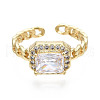 Mother's Day Rings Brass Micro Pave Cubic Zirconia Cuff Rings RJEW-Q161-003D-NF-2