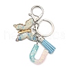 26Pcs Transparent Epoxy Resin & Transparent Acrylic & Faux Suede Tassel Keychain KEYC-JKC01202-21-2