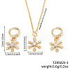 Elegant Brass Micro Pave Clear Cubic Zirconia Snowflake Hoop Earrings & Pendant Necklaces for Women ET8021-1-1