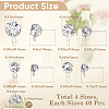 SOFPLATE 160Pcs 4 Size Alloy Crystal Rhinestone Stud Earring Finding ALRI-SP0001-01P-2