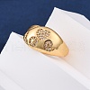 Brass Micro Pave Clear Cubic Zirconia Cuff Rings for Women RJEW-U047-04G-3
