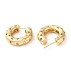 Rack Plating Brass Round with Heart Stud Earrings EJEW-E290-01G-2