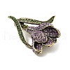 Tulip Alloy Rhinestone Brooches for Backpack Clothes JEWB-M069-02AG-01-3