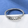 201 Stainless Steel Moon Phase Finger Ring for Women RJEW-A006-04P-1-1