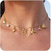 Summer Brass Initial Letter Starfish Shell Shaped Pendant Bib Necklaces for Women FS-WGBCAD2-12-1