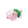 Luminous Transparent Resin Flower Pendants PALLOY-JF03759-02-5