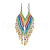 Boho 304 Stainless Steel with Glass Dangle Stud Earring EJEW-MZ00177-1