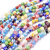 Round Handmade Millefiori Glass Beads Strands LK-R004-82-1