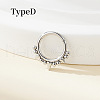316 Surgical Stainless Steel Spike Hoop Nose Rings WG34C30-02-1