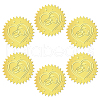 12 Sheets Self Adhesive Gold Foil Embossed Stickers DIY-WH0451-021-1