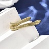 304 Stainless Steel Snake Wrap Cuff Rings for Women RJEW-A060-01G-5