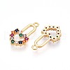 Brass Micro Pave Cubic Zirconia Pendants KK-N261-14G-2